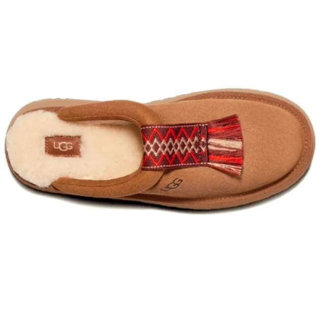 Жіночі UGG Таззл Шьопанці Платформа Помаранчеві Замша Tazzle Slippers Chestnut — фото 4