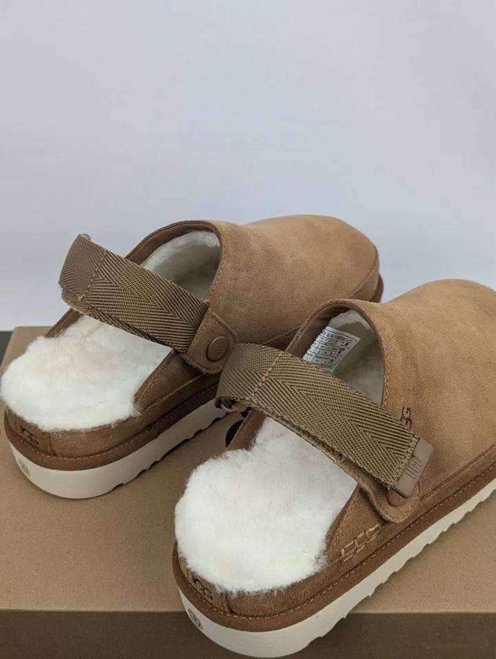 Жіночі UGG Шльопанці Сандалі Помаранчеві Замшеві Goldenstar Clog Chestnut — фото 13