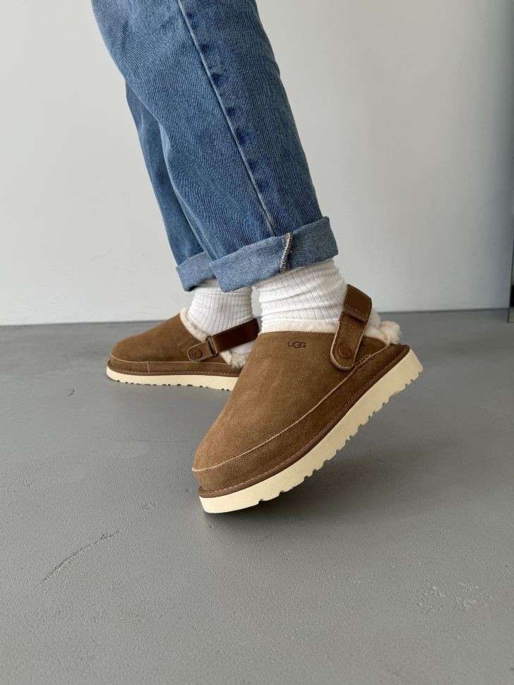 Жіночі UGG Шльопанці Сандалі Помаранчеві Замшеві Goldenstar Clog Chestnut — фото 10