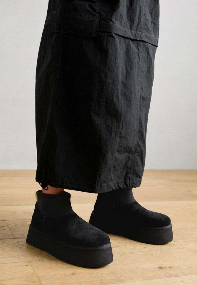 Жіночі UGG Платформа Міні Діппер Чорні Platform Classic Mini Dipper black — фото 11