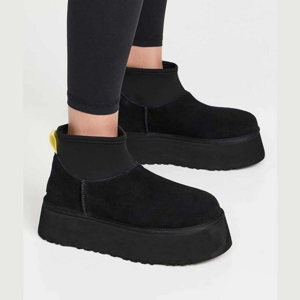 Жіночі UGG Платформа Міні Діппер Чорні Platform Classic Mini Dipper black — фото 7