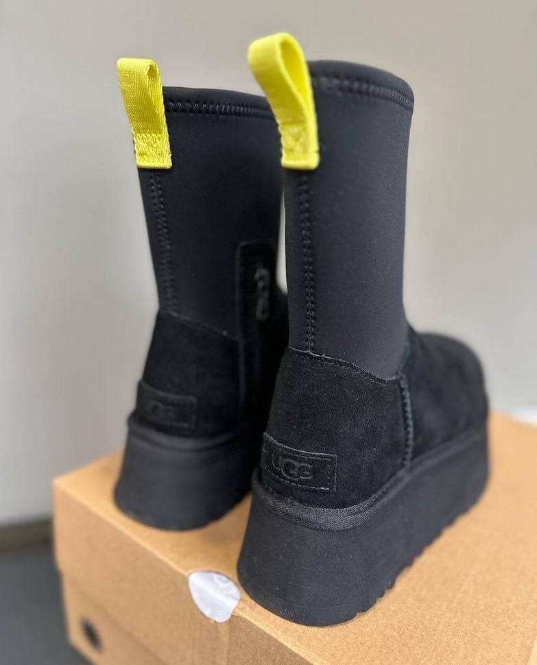 Жіночі UGG Платформа Діппер Чорні Classic Dipper black Boots — фото 11