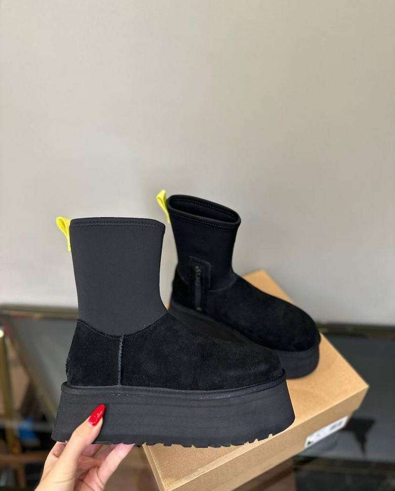 Жіночі UGG Платформа Діппер Чорні Classic Dipper black Boots — фото 12