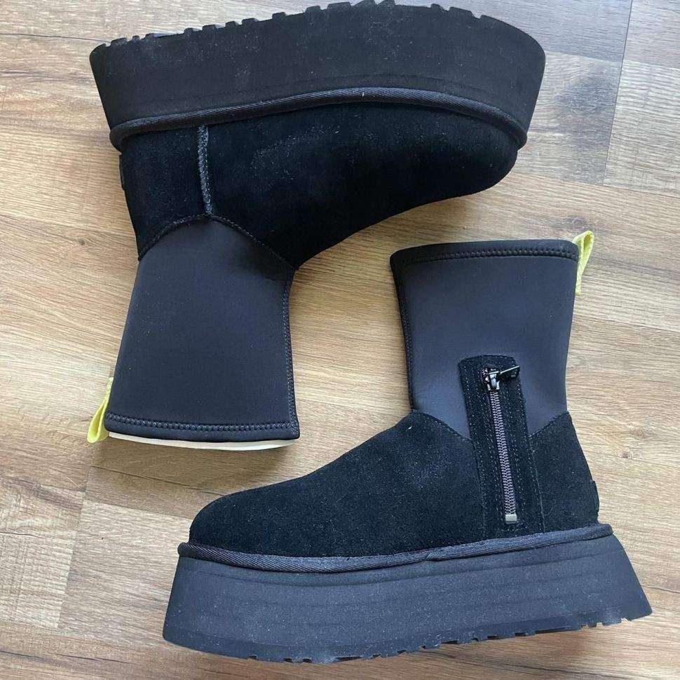 Жіночі UGG Платформа Діппер Чорні Classic Dipper black Boots — фото 4