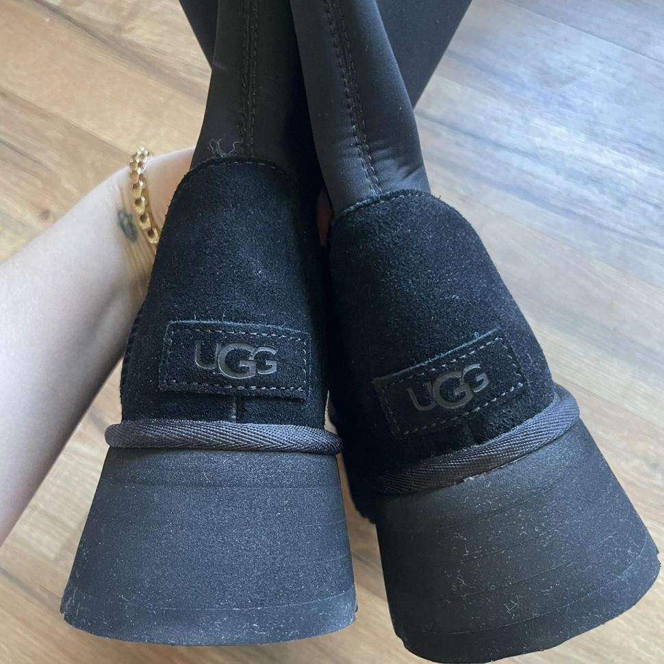 Жіночі UGG Платформа Діппер Чорні Classic Dipper black Boots — фото 5