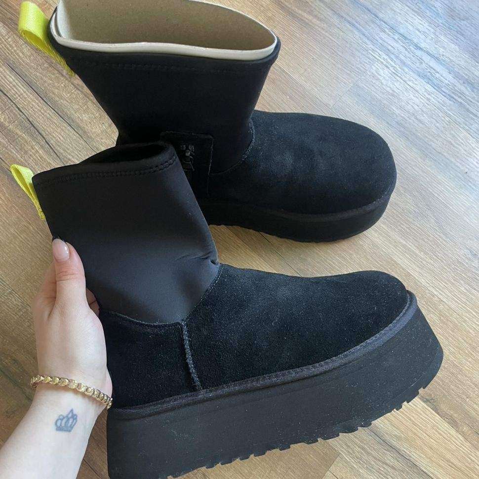 Жіночі UGG Платформа Діппер Чорні Classic Dipper black Boots — фото 7