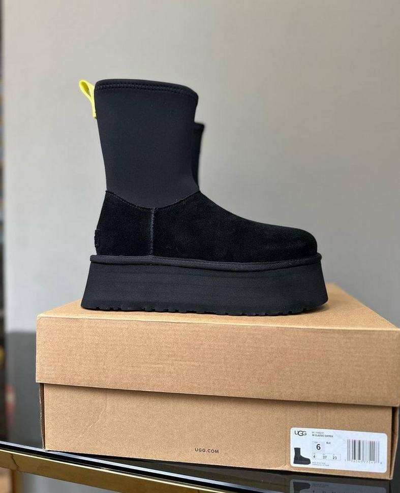 Жіночі UGG Платформа Діппер Чорні Classic Dipper black Boots — фото 9