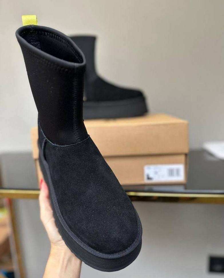 Жіночі UGG Платформа Діппер Чорні Classic Dipper black Boots — фото 10