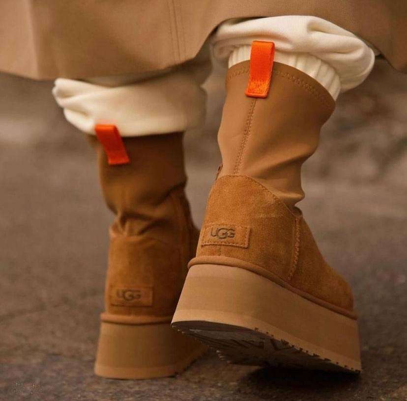 Жіночі UGG Платформа Діппер Помаранчеві Platform Classic Dipper Chestnut Boots — фото 12