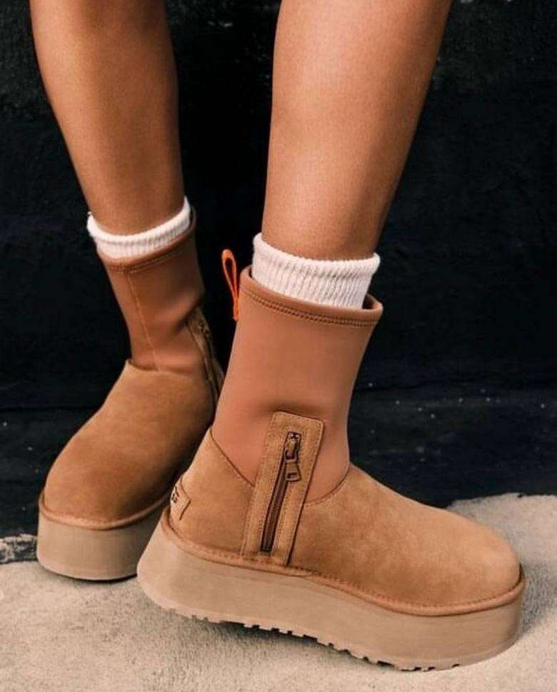 Жіночі UGG Платформа Діппер Помаранчеві Platform Classic Dipper Chestnut Boots — фото 3