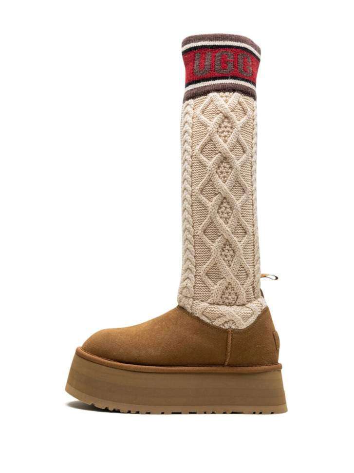 Жіночі UGG Платформа Світер Помаранчеві Sweater Letter Boots Chestnut — фото 4