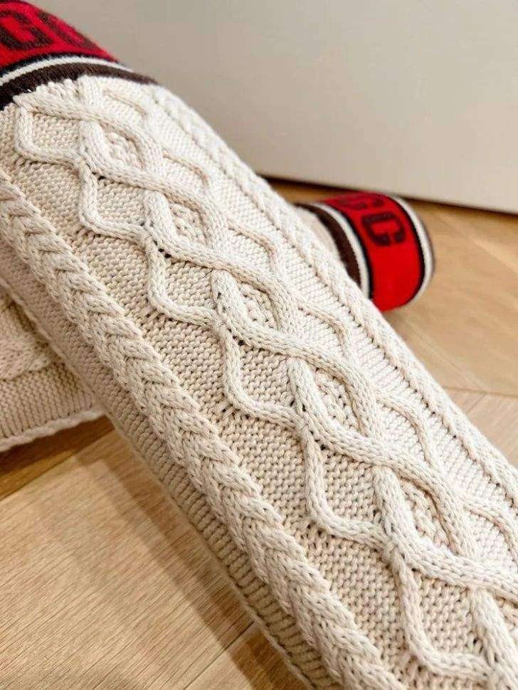 Жіночі UGG Платформа Світер Помаранчеві Sweater Letter Boots Chestnut — фото 8