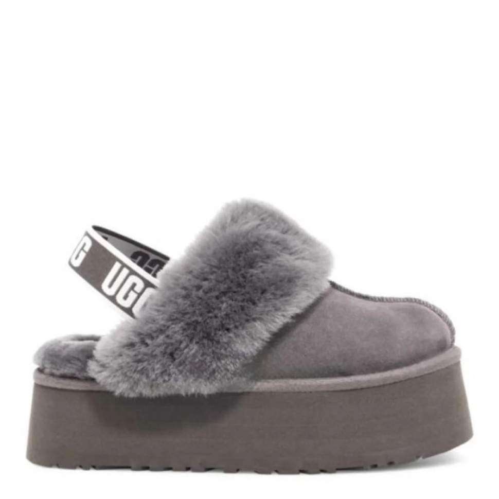 Жіночі UGG Сандалі Платформа Сірі Замша Funkette Slippers Platform Grey