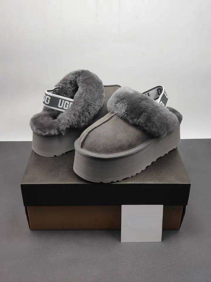 Жіночі UGG Сандалі Платформа Сірі Замша Funkette Slippers Platform Grey — фото 11