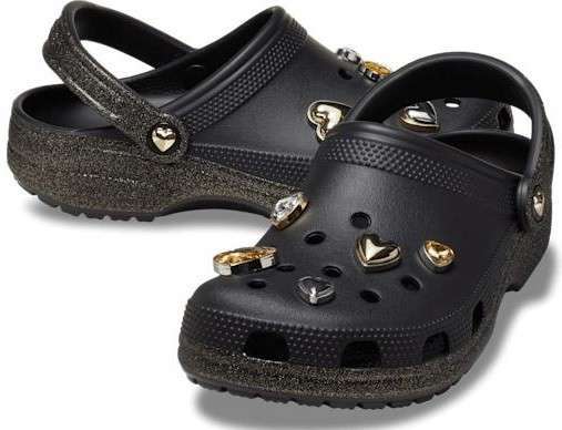 Жіночі Crocs Classic Glitter Heart Clog Black/Multi — фото 1
