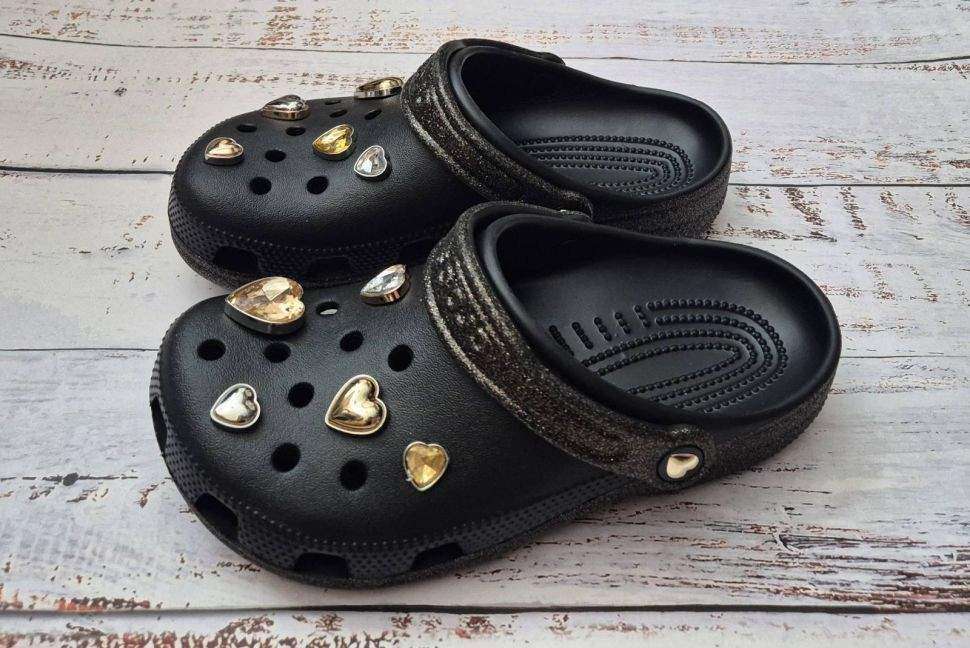 Жіночі Crocs Classic Glitter Heart Clog Black/Multi — фото 3