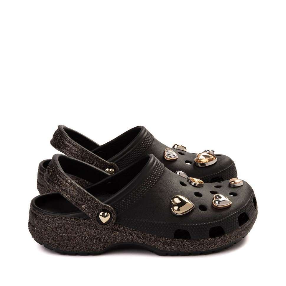 Жіночі Crocs Classic Glitter Heart Clog Black/Multi — фото 5