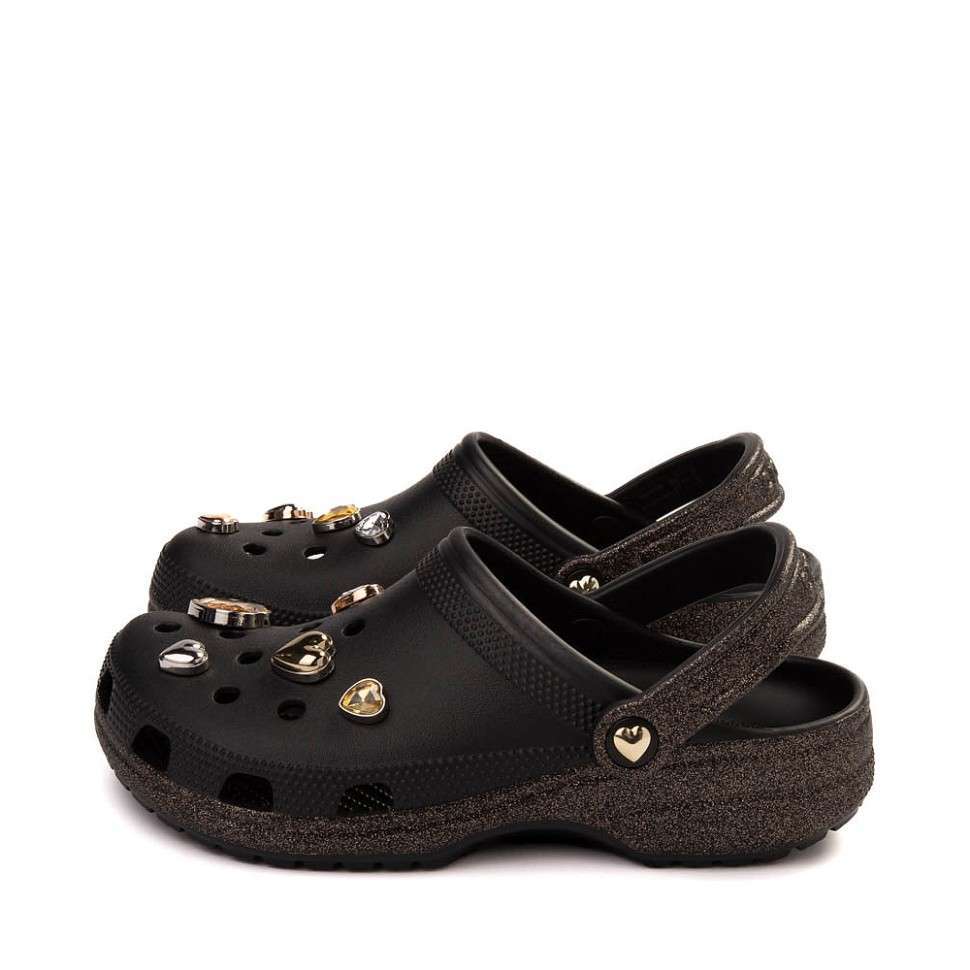 Жіночі Crocs Classic Glitter Heart Clog Black/Multi — фото 6