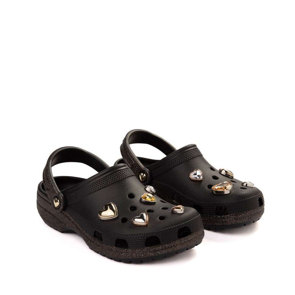 Жіночі Crocs Classic Glitter Heart Clog Black/Multi — фото 10