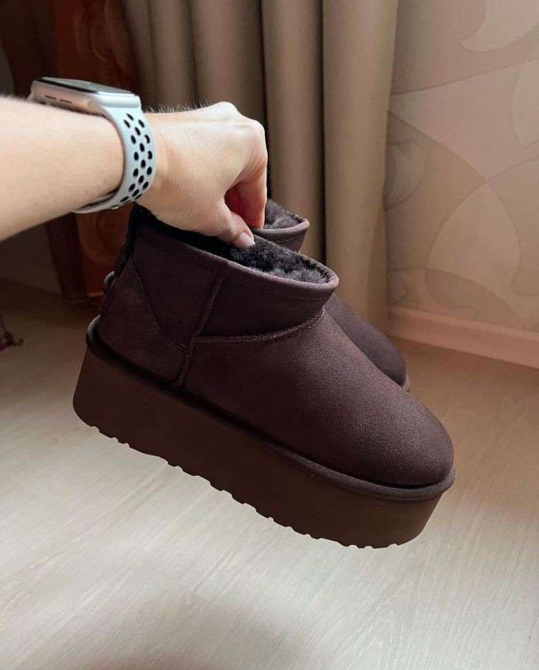 Жіночі UGG Ультра Міні Платформа Шоколадні Замшеві Ultra Mini Platform Chocolate Suede — фото 7