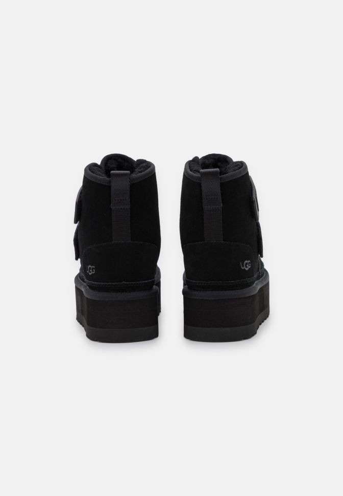 Жіночі UGG Платформа Ньюмел Чоботи Чорні Замша з Пасками Neumal Platform Velcro Black — фото 4