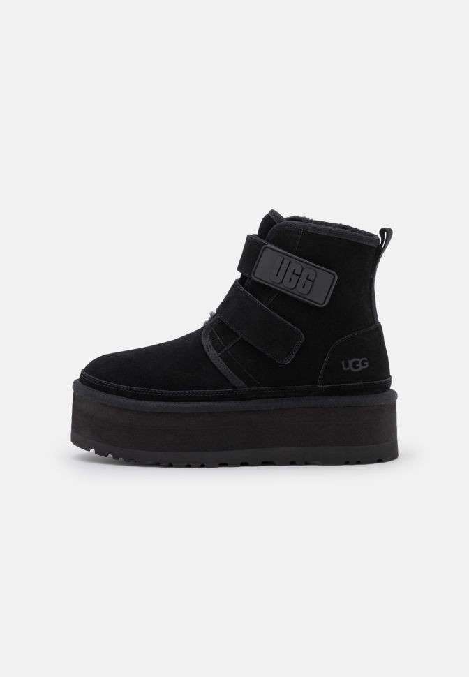 Жіночі UGG Платформа Ньюмел Чоботи Чорні Замша з Пасками Neumal Platform Velcro Black — фото 5