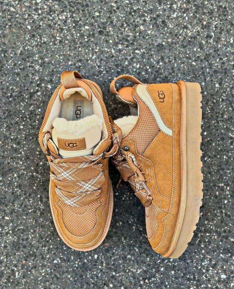 Жіночі UGG кросівки Зимові Замшеві Коричневі Lowmel Sneaker Chestnut — фото 12