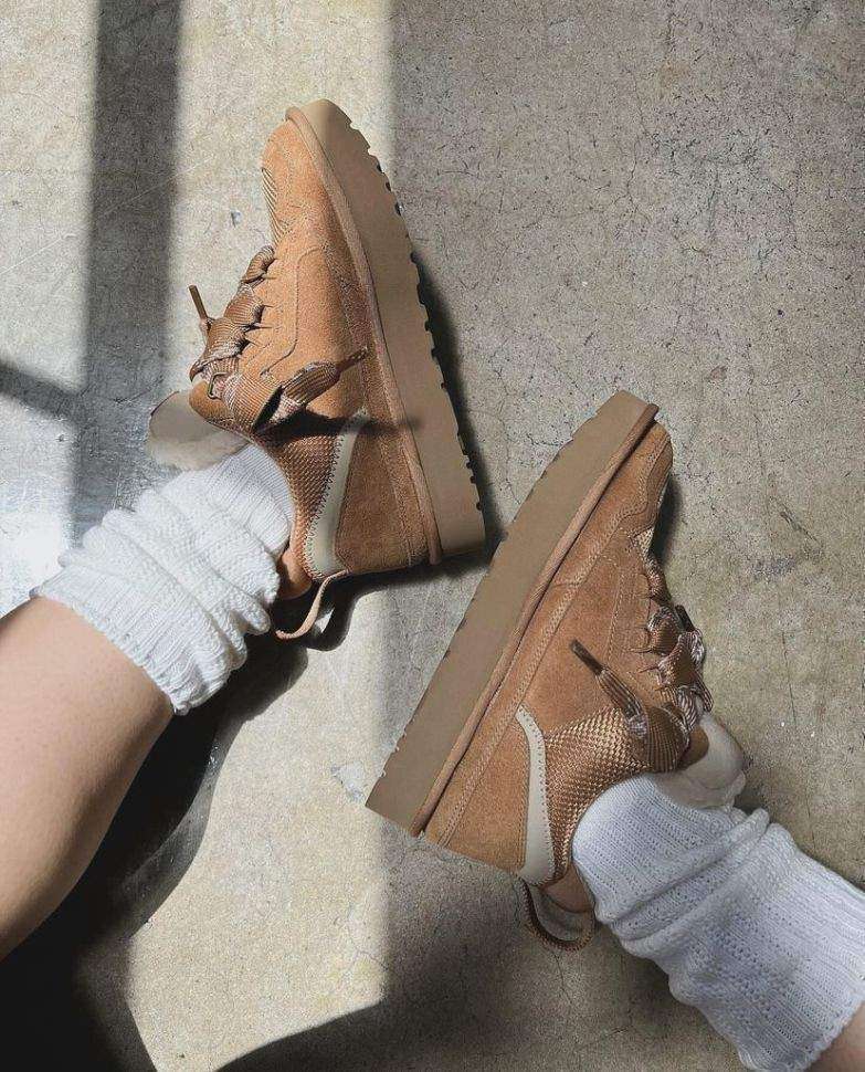 Жіночі UGG кросівки Зимові Замшеві Коричневі Lowmel Sneaker Chestnut — фото 10