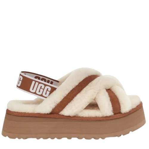 Жіночі UGG Діско Сандалі Платформа Помаранчеві Disco Cross Slides Chestnut