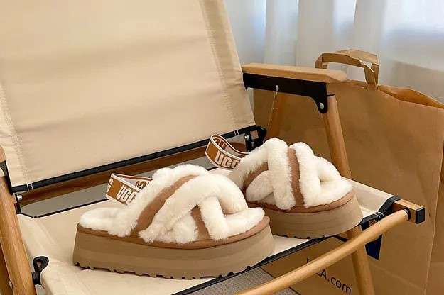 Жіночі UGG Діско Сандалі Платформа Помаранчеві Disco Cross Slides Chestnut — фото 11