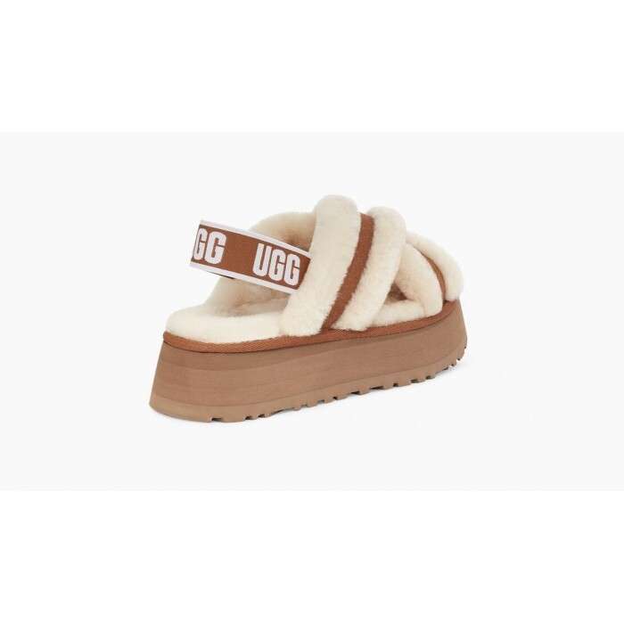 Жіночі UGG Діско Сандалі Платформа Помаранчеві Disco Cross Slides Chestnut — фото 4
