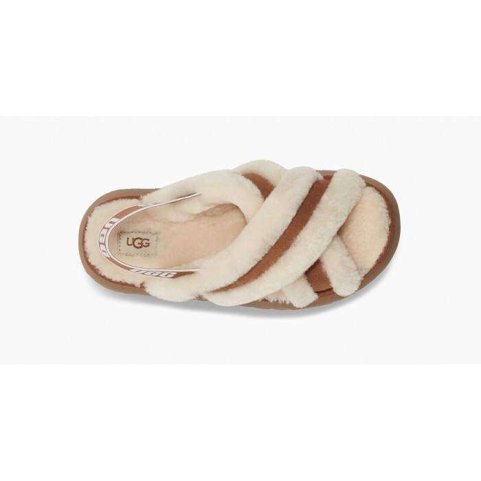 Жіночі UGG Діско Сандалі Платформа Помаранчеві Disco Cross Slides Chestnut — фото 5