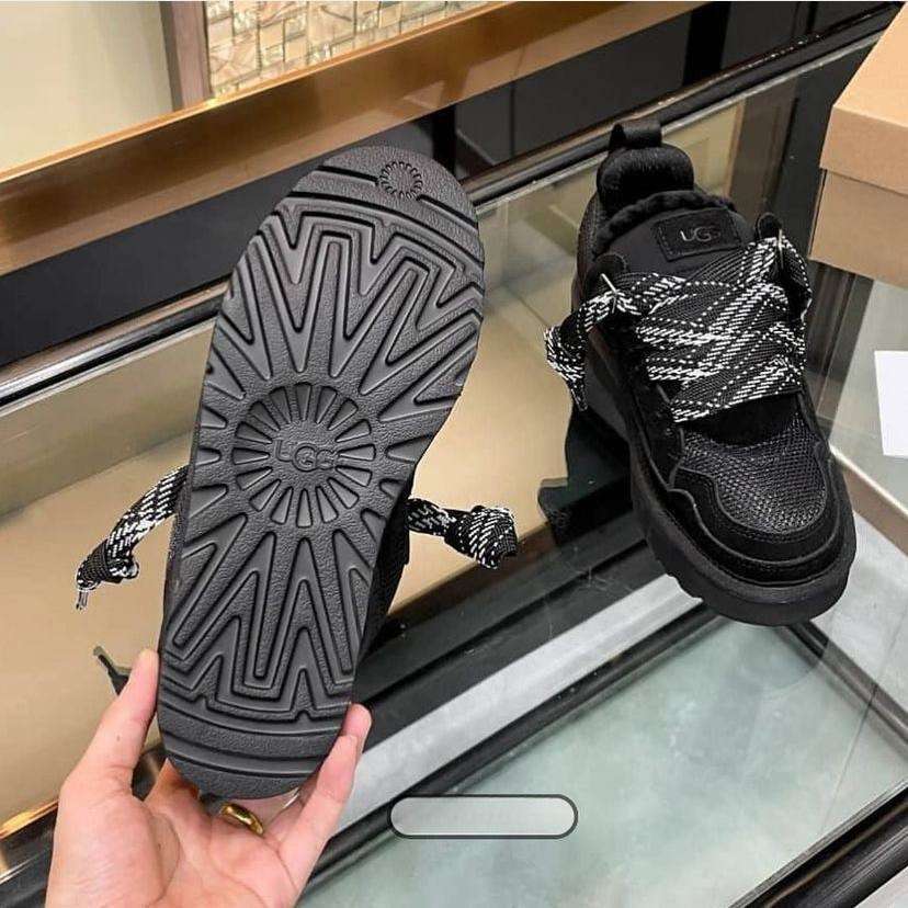 Жіночі UGG кросівки Зимові Замшеві Чорні Lowmel Sneaker Black — фото 13