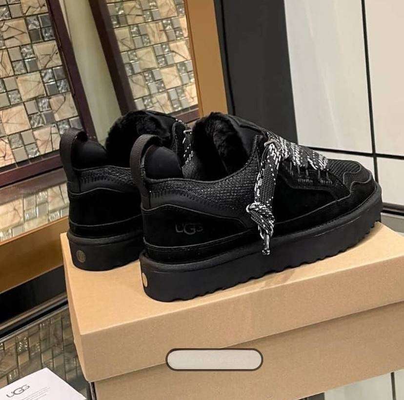 Жіночі UGG кросівки Зимові Замшеві Чорні Lowmel Sneaker Black — фото 14