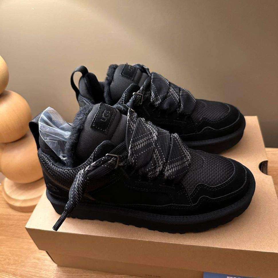 Жіночі UGG кросівки Зимові Замшеві Чорні Lowmel Sneaker Black — фото 7