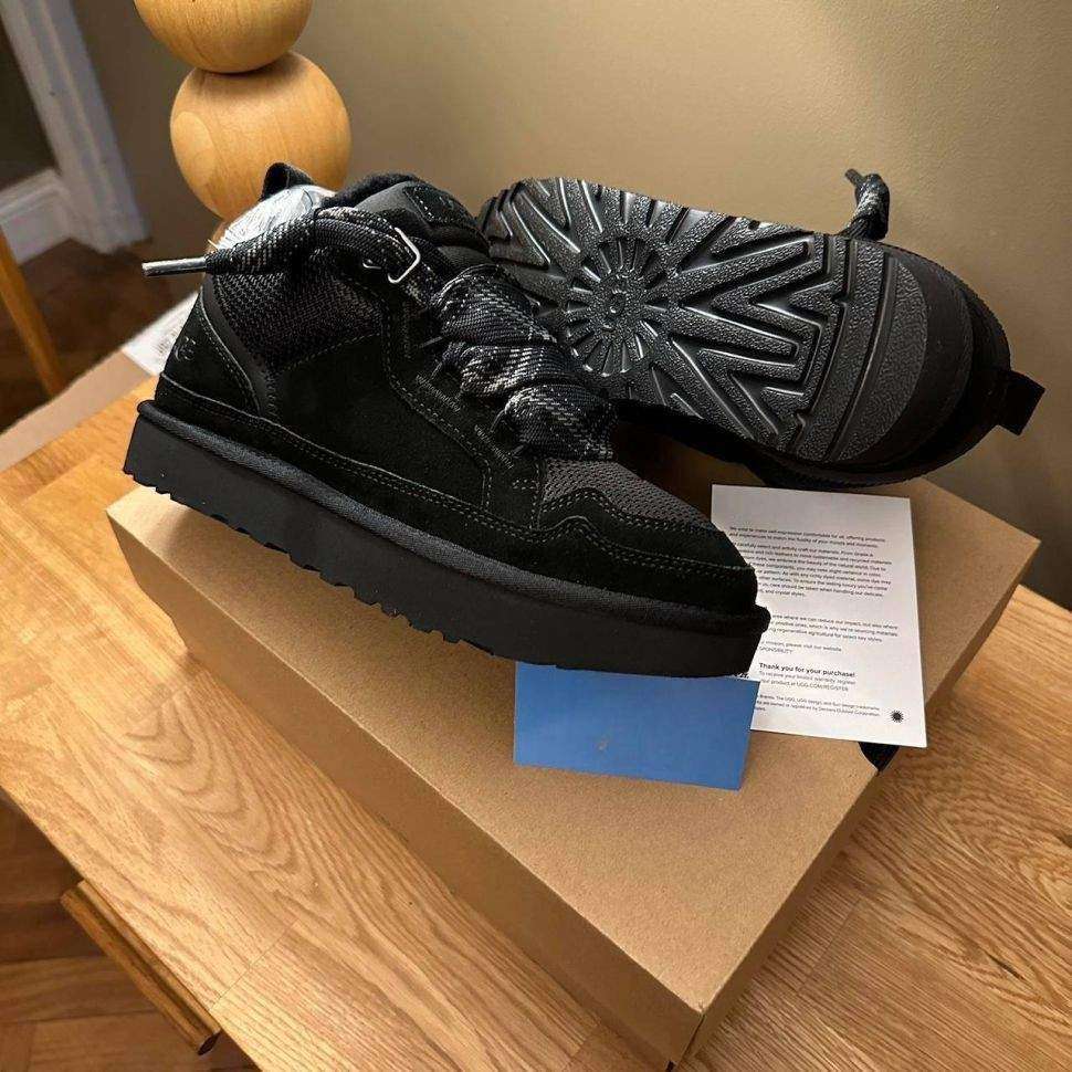 Жіночі UGG кросівки Зимові Замшеві Чорні Lowmel Sneaker Black — фото 9