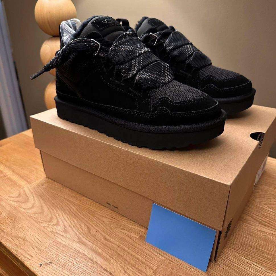 Жіночі UGG кросівки Зимові Замшеві Чорні Lowmel Sneaker Black — фото 10