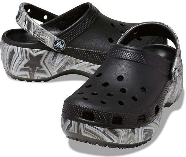 Жіночі Crocs Womens Classic Clog Platform HI-LO Disco Black / Multi — фото 1