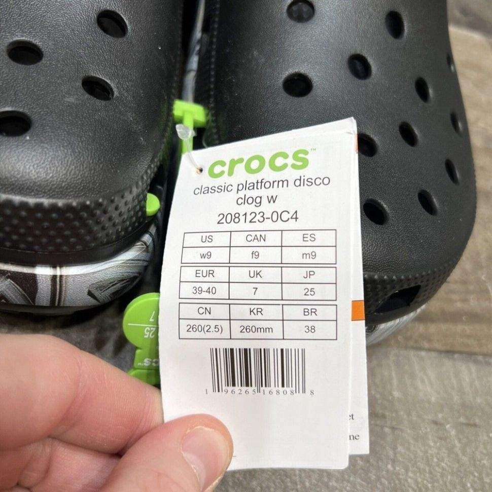 Жіночі Crocs Womens Classic Clog Platform HI-LO Disco Black / Multi — фото 4