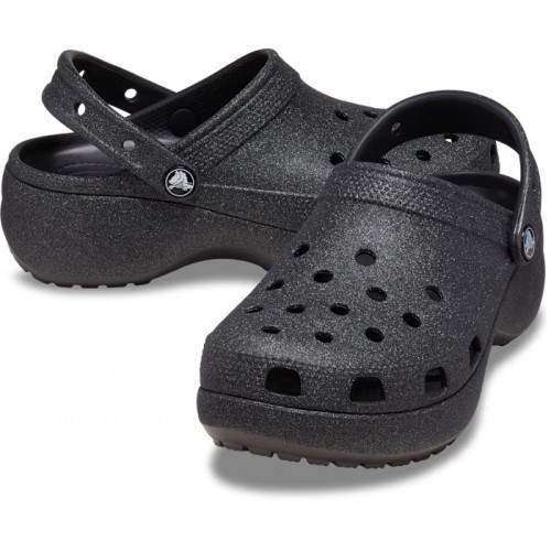 Жіночі Crocs Classic Platform Glitter Clog Black — фото 1