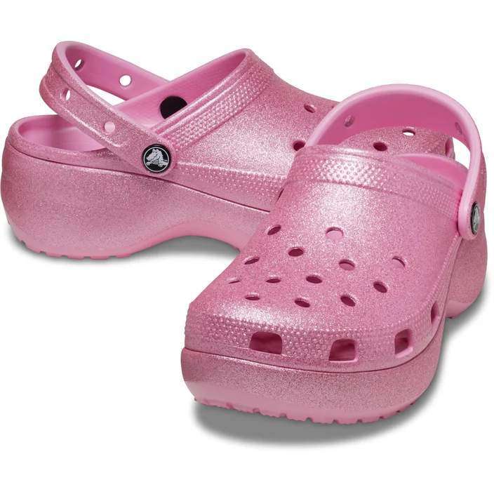 Жіночі Crocs Classic Platform Glitter Clog Pink Tweed — фото 1
