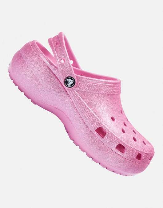Жіночі Crocs Classic Platform Glitter Clog Pink Tweed — фото 2