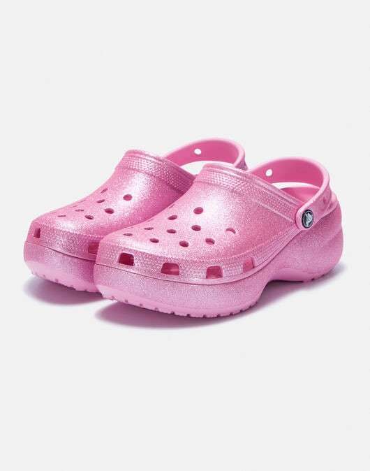Жіночі Crocs Classic Platform Glitter Clog Pink Tweed — фото 3