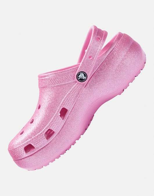 Жіночі Crocs Classic Platform Glitter Clog Pink Tweed — фото 6