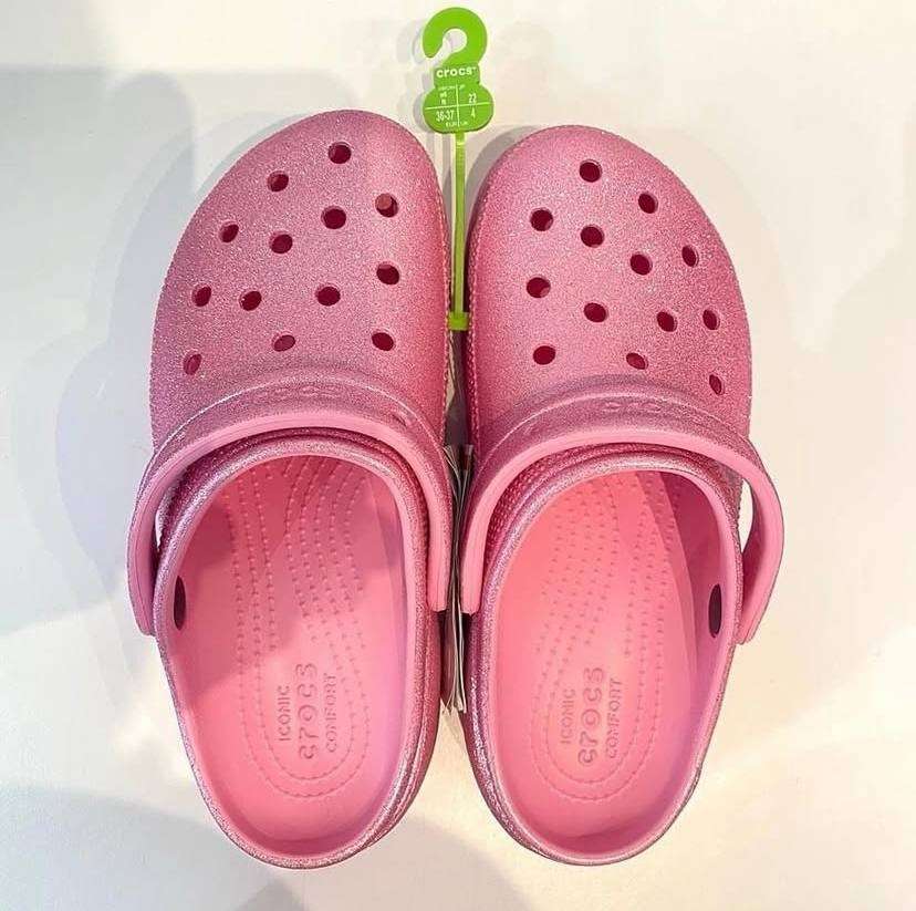Жіночі Crocs Classic Platform Glitter Clog Pink Tweed — фото 9
