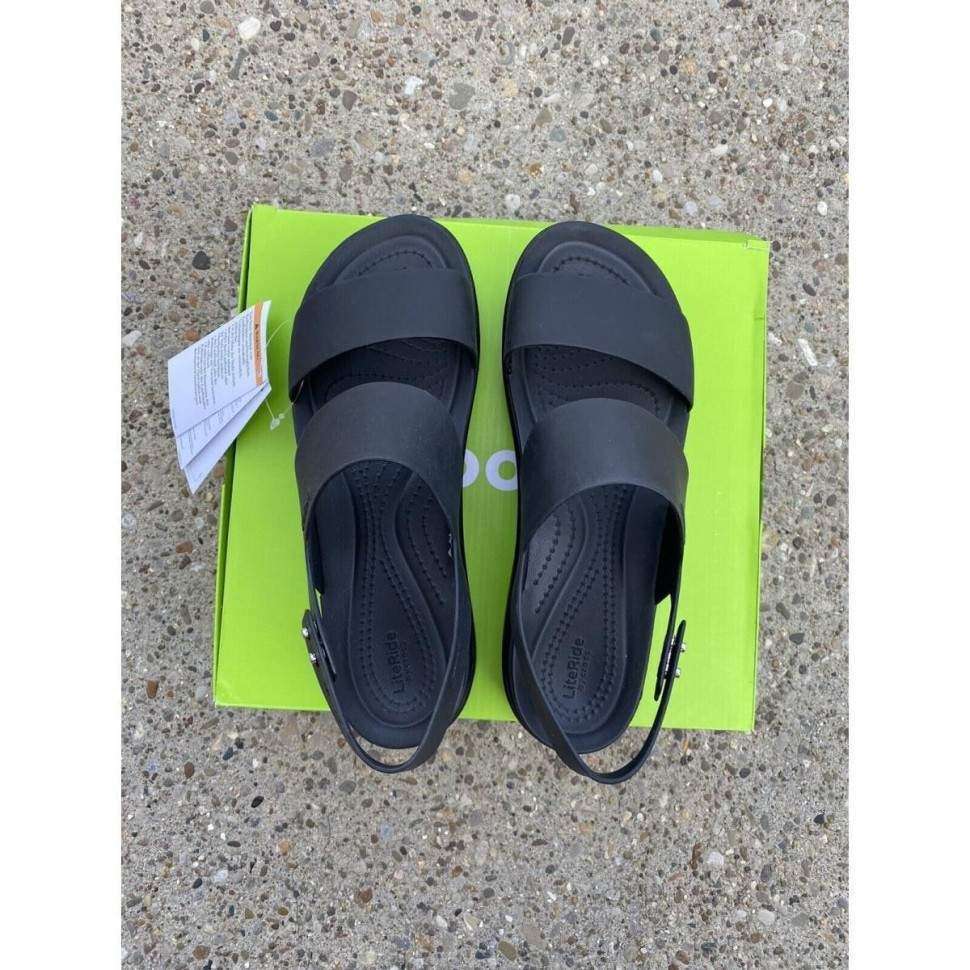 Жіночі Сіндалі Crocs Brooklyn Low Wedge Black/Black — фото 11