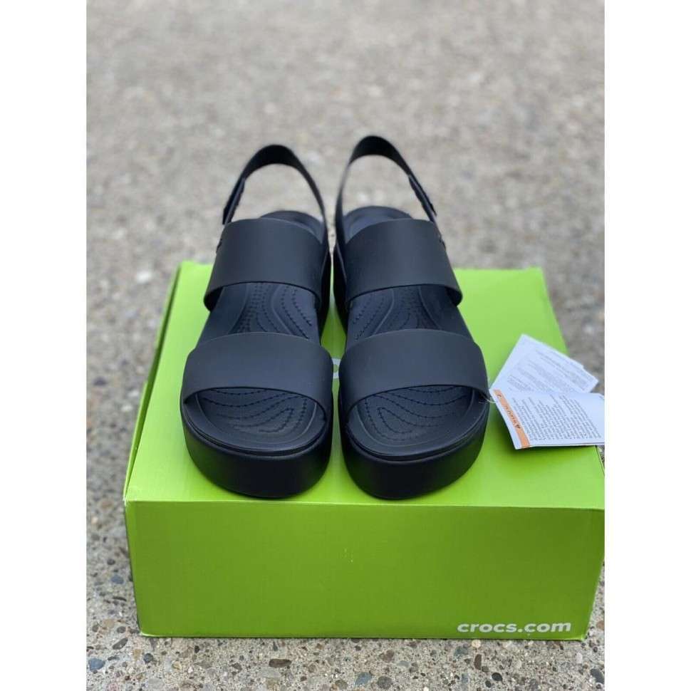 Жіночі Сіндалі Crocs Brooklyn Low Wedge Black/Black — фото 13