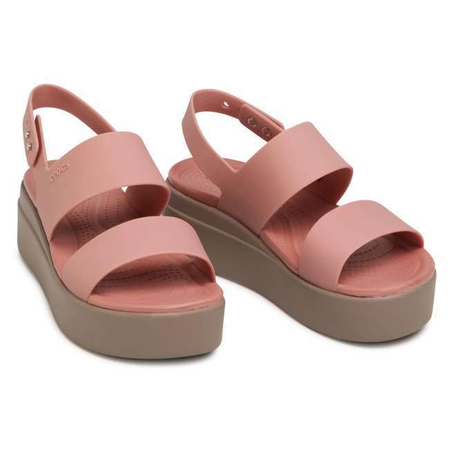 Жіночі Сіндалі Crocs Brooklyn Low Wedge Pale Blush / Mushroom — фото 11