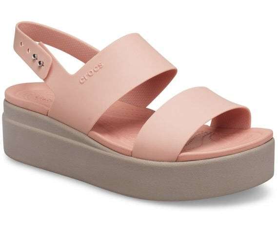 Жіночі Сіндалі Crocs Brooklyn Low Wedge Pale Blush / Mushroom — фото 12