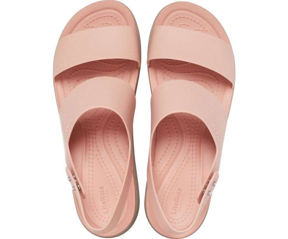 Жіночі Сіндалі Crocs Brooklyn Low Wedge Pale Blush / Mushroom — фото 13